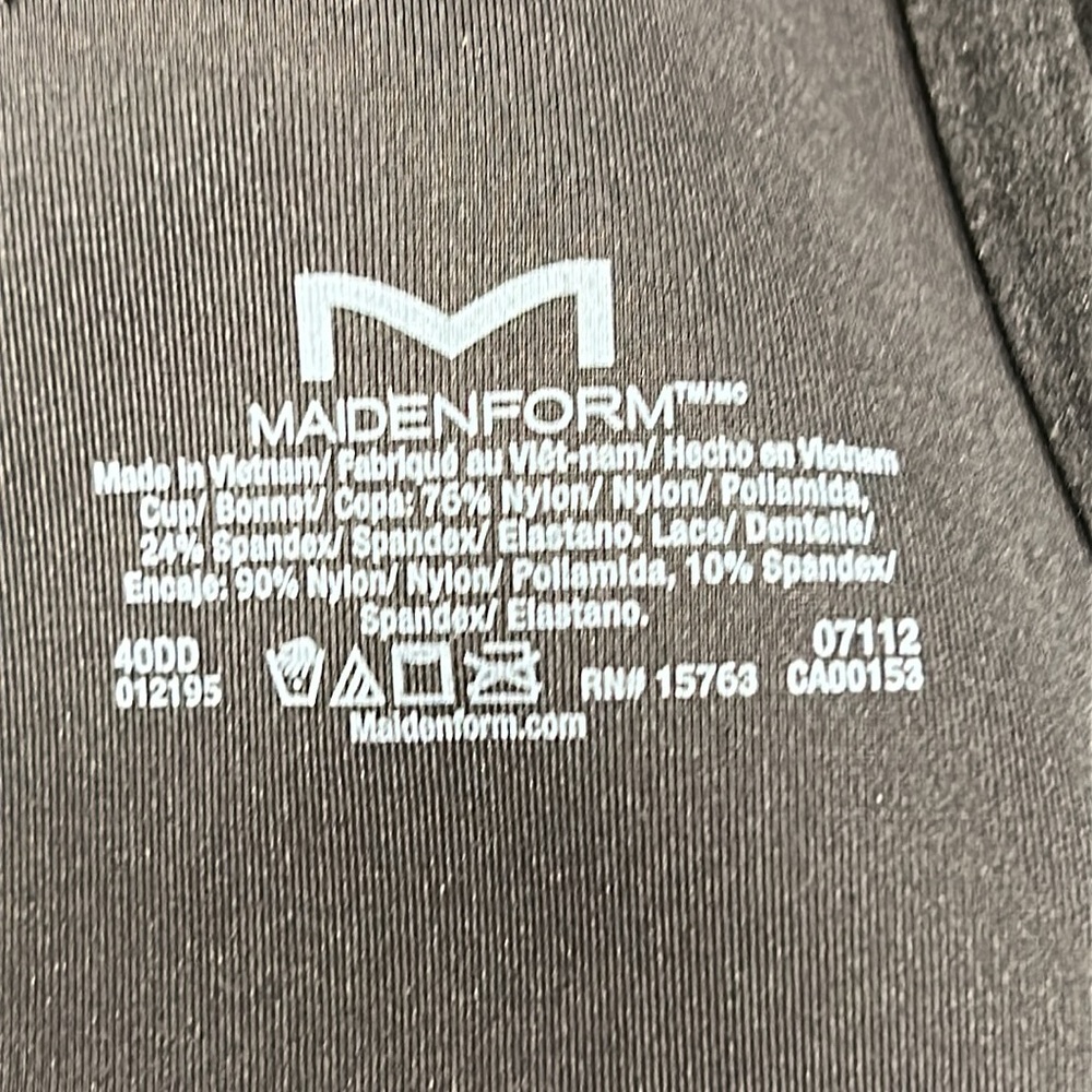 40dd Maidenform Black Lightly Lined Front Close R… - image 3